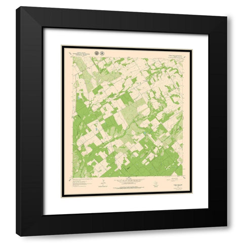 Three Oaks Texas Quad - USGS 1961 Black Modern Wood Framed Art Print with Double Matting by USGS