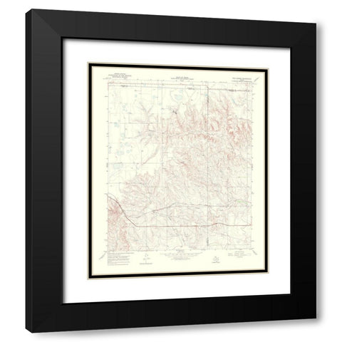 Tody School Texas Quad - USGS 1970 Black Modern Wood Framed Art Print with Double Matting by USGS