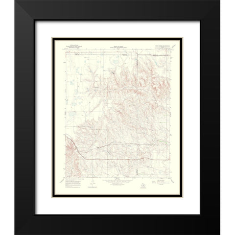 Tody School Texas Quad - USGS 1970 Black Modern Wood Framed Art Print with Double Matting by USGS