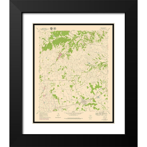 Tolar Texas Quad - USGS 1960 Black Modern Wood Framed Art Print with Double Matting by USGS