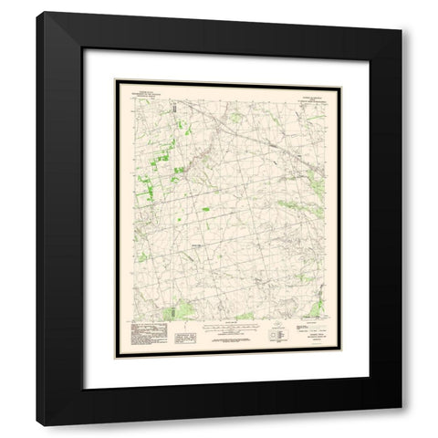 Tolbert Texas Quad - USGS 198 Black Modern Wood Framed Art Print with Double Matting by USGS