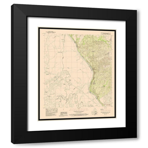 West Tovar Creek Texas Quad - USGS 1983 Black Modern Wood Framed Art Print with Double Matting by USGS