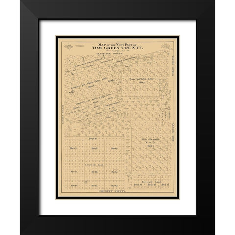 Tom Green County West - McCaughy 1894 Black Modern Wood Framed Art Print with Double Matting by McCaughy