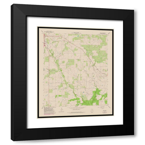 True Texas Quad - USGS 1964 Black Modern Wood Framed Art Print with Double Matting by USGS