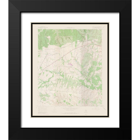 Tampico Siding Texas Quad - USGS 1967 Black Modern Wood Framed Art Print with Double Matting by USGS