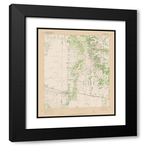 Talpa Texas Quad - USGS 1967 Black Modern Wood Framed Art Print with Double Matting by USGS
