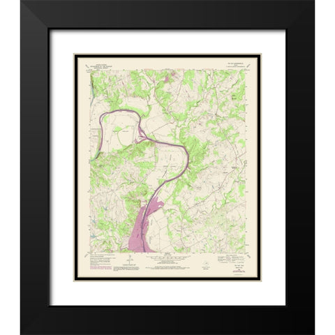 Tin Top Texas Quad - USGS 1959 Black Modern Wood Framed Art Print with Double Matting by USGS