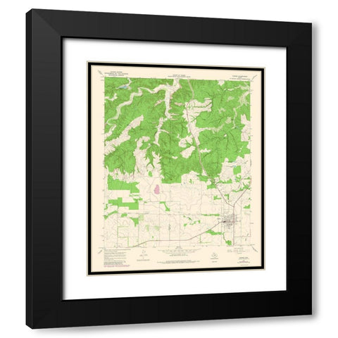 Turkey Texas Quad - USGS 1967 Black Modern Wood Framed Art Print with Double Matting by USGS