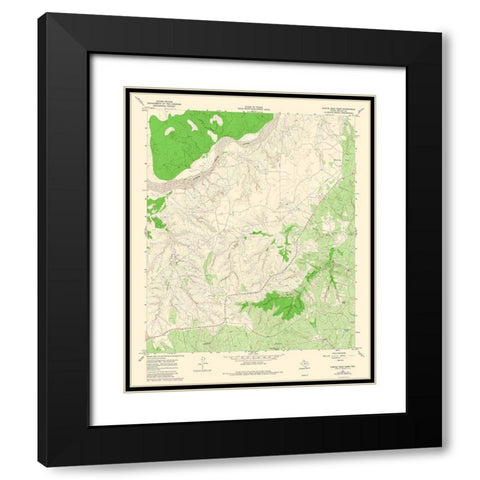Turtle Hole Creek Texas Quad - USGS 1967 Black Modern Wood Framed Art Print with Double Matting by USGS