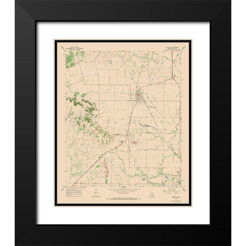 Tuscola Texas Quad - USGS 1967 Black Modern Wood Framed Art Print with Double Matting by USGS