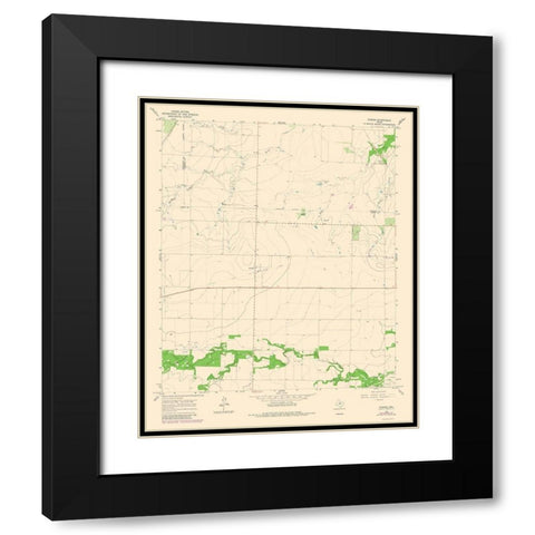 Tuxedo Texas Quad - USGS 1965 Black Modern Wood Framed Art Print with Double Matting by USGS
