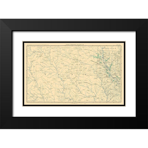 North East Texas - Bien 1895 Black Modern Wood Framed Art Print with Double Matting by Bien