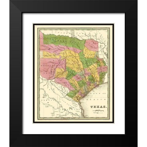 North East Texas - Goodrich 1841 Black Modern Wood Framed Art Print with Double Matting by Goodrich