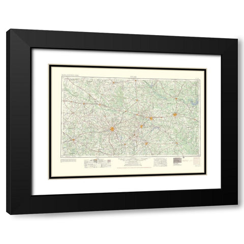 Tyler Texas Quad - USGS 1955 Black Modern Wood Framed Art Print with Double Matting by USGS