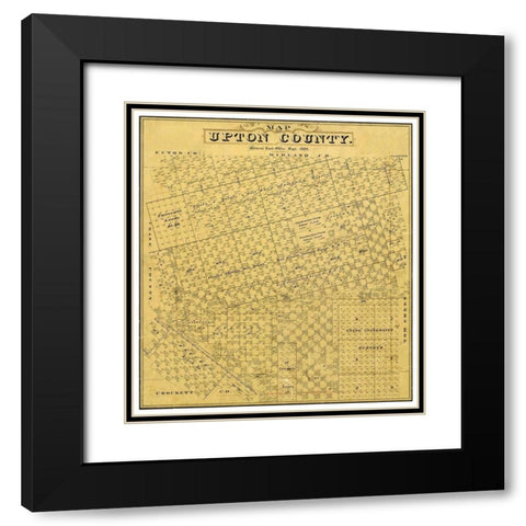 Upton County Texas - Blau 1889 Black Modern Wood Framed Art Print with Double Matting by Blau