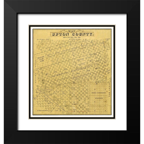 Upton County Texas - Blau 1889 Black Modern Wood Framed Art Print with Double Matting by Blau