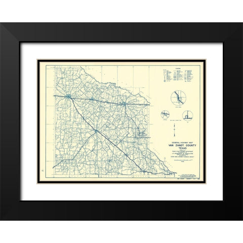 Van Zandt Texas - Highway Dept 1936 Black Modern Wood Framed Art Print with Double Matting by Highway Dept