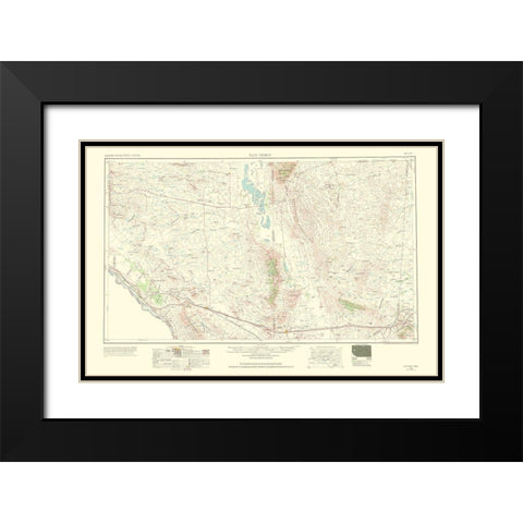 Van Horn Texas Quad - USGS 1954 Black Modern Wood Framed Art Print with Double Matting by USGS