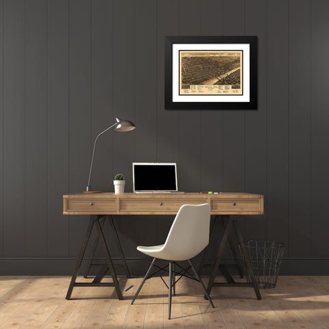 Waco Texas - Wellge 1886 Black Modern Wood Framed Art Print with Double Matting by Wellge