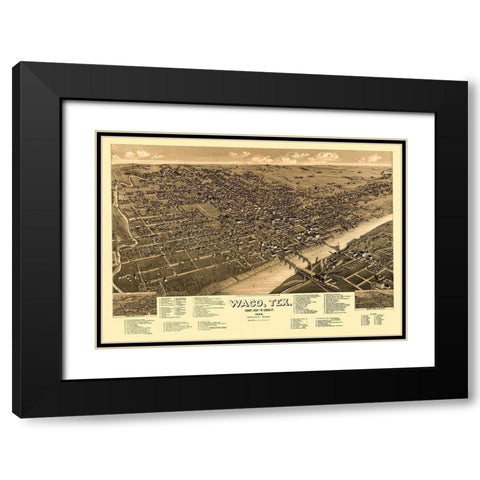 Waco Texas - Beck 1886 Black Modern Wood Framed Art Print with Double Matting by Beck