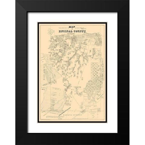 Encinal, Webb Texas - Walsh 1879 Black Modern Wood Framed Art Print with Double Matting by Walsh
