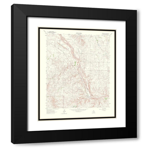 Wheeler Southeast Texas Quad - USGS 1965 Black Modern Wood Framed Art Print with Double Matting by USGS