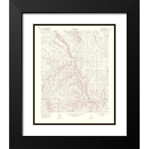Wheeler Southeast Texas Quad - USGS 1965 Black Modern Wood Framed Art Print with Double Matting by USGS