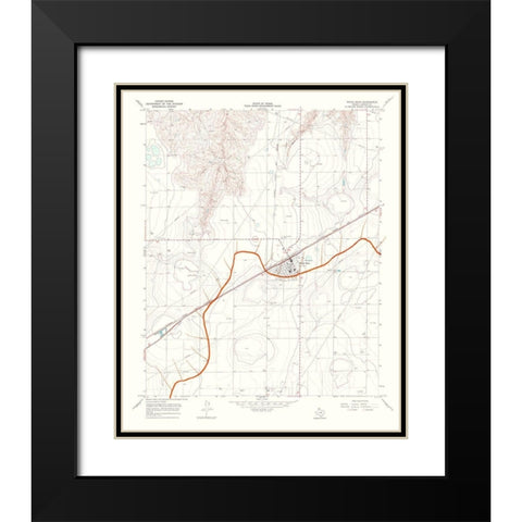 White Deer Texas Quad - USGS 1967 Black Modern Wood Framed Art Print with Double Matting by USGS