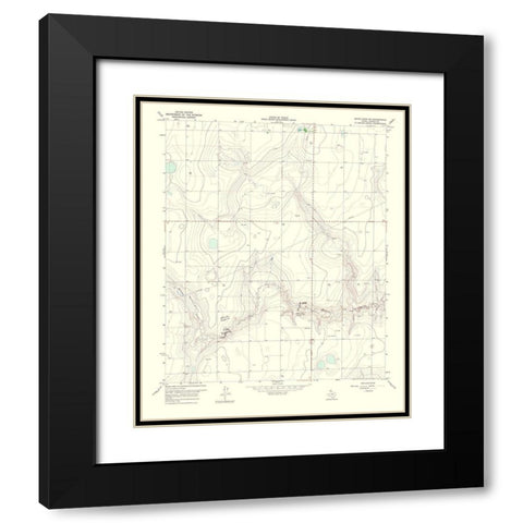 White Deer Southwest Texas Quad - USGS 1967 Black Modern Wood Framed Art Print with Double Matting by USGS