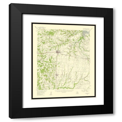 Whitesboro Texas Quad - USGS 1959 Black Modern Wood Framed Art Print with Double Matting by USGS