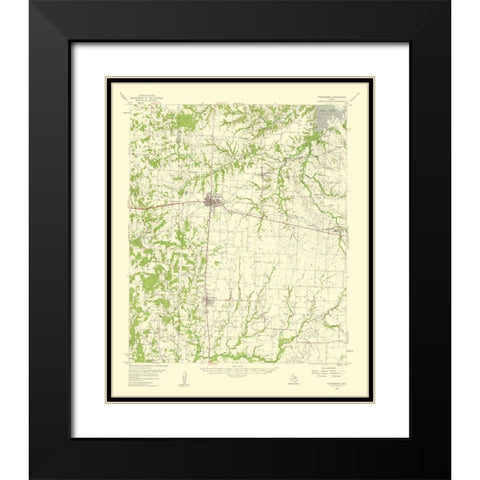 Whitesboro Texas Quad - USGS 1959 Black Modern Wood Framed Art Print with Double Matting by USGS