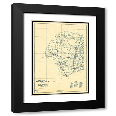 Williamson Texas 1 of 2 - Highway Dept 1936 Black Modern Wood Framed Art Print with Double Matting by Highway Dept