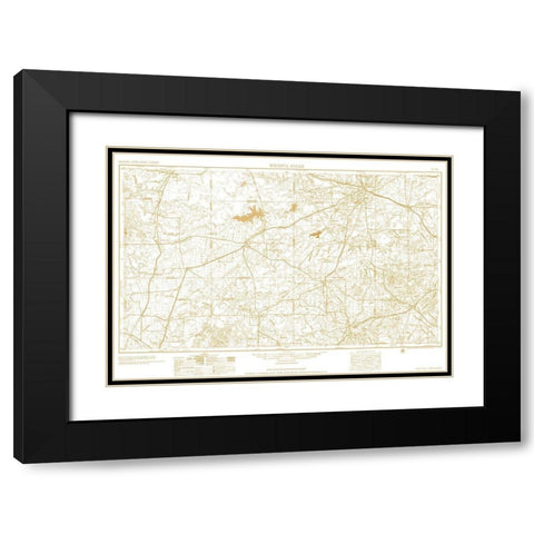 Wichita Falls Texas Sheet - USGS 1954 Black Modern Wood Framed Art Print with Double Matting by USGS