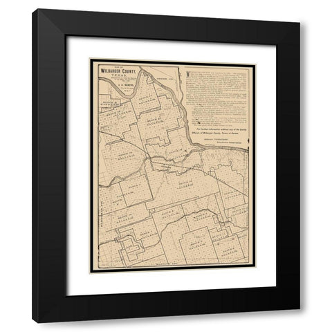 Wilbarger County Texas - Nabers 1887 Black Modern Wood Framed Art Print with Double Matting by Nabers
