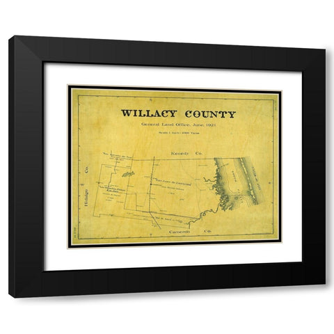 Willacy County Texas - Giles 1921 Black Modern Wood Framed Art Print with Double Matting by Giles