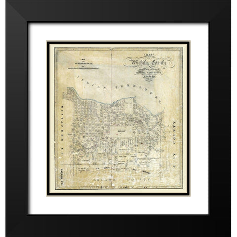 Wichita County Texas - Bean 1874 Black Modern Wood Framed Art Print with Double Matting by Bean