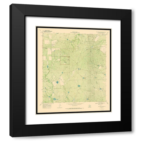 White Kitchen Texas Quad - USGS 1969 Black Modern Wood Framed Art Print with Double Matting by USGS