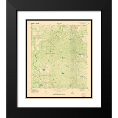 White Kitchen Texas Quad - USGS 1969 Black Modern Wood Framed Art Print with Double Matting by USGS
