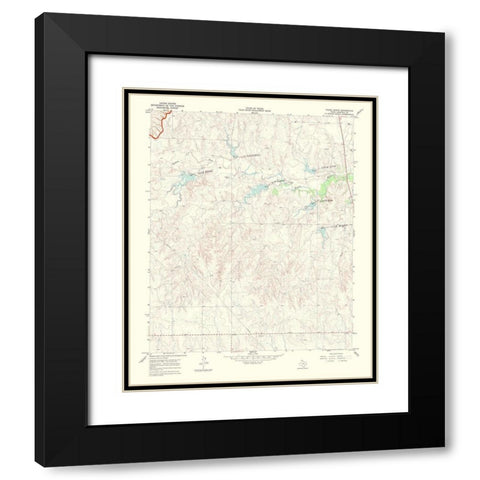Young Ranch Texas Quad - USGS 1969 Black Modern Wood Framed Art Print with Double Matting by USGS