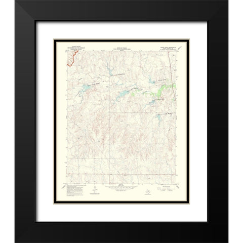 Young Ranch Texas Quad - USGS 1969 Black Modern Wood Framed Art Print with Double Matting by USGS