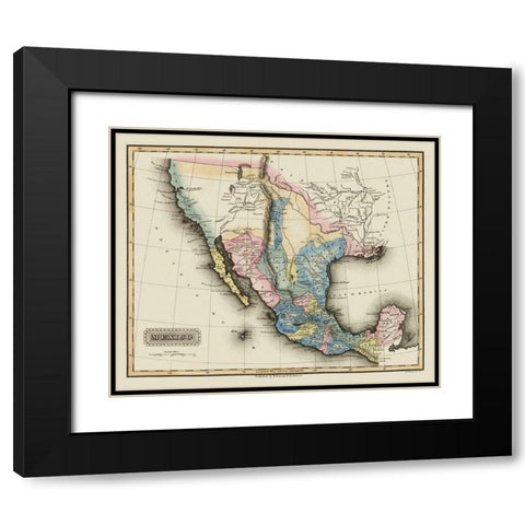 Texas Territory - Lucas 1823 Black Modern Wood Framed Art Print with Double Matting by Lucas