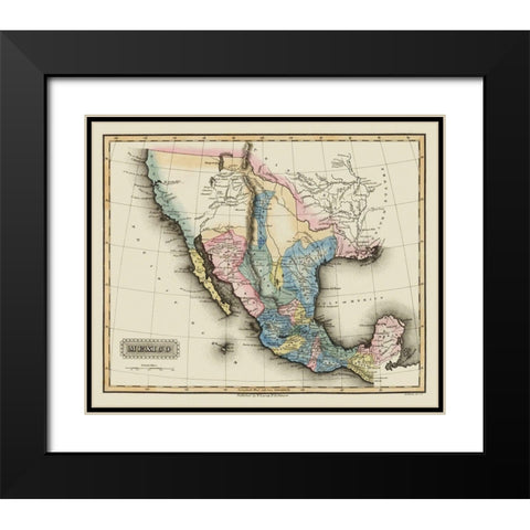 Texas Territory - Lucas 1823 Black Modern Wood Framed Art Print with Double Matting by Lucas