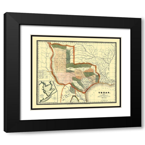 Texas - Burr 1835 Black Modern Wood Framed Art Print with Double Matting by Burr