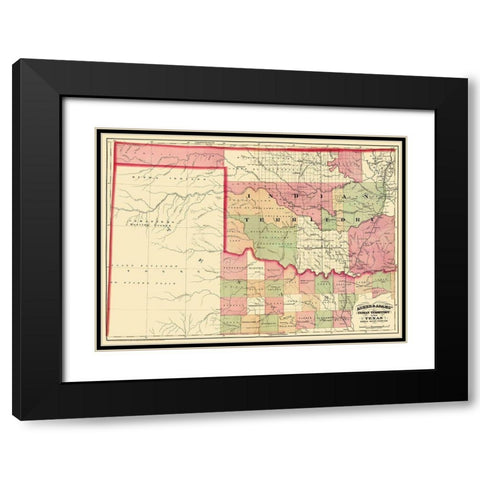 Indian Territory, North West Texas 1874 Black Modern Wood Framed Art Print with Double Matting by Asher