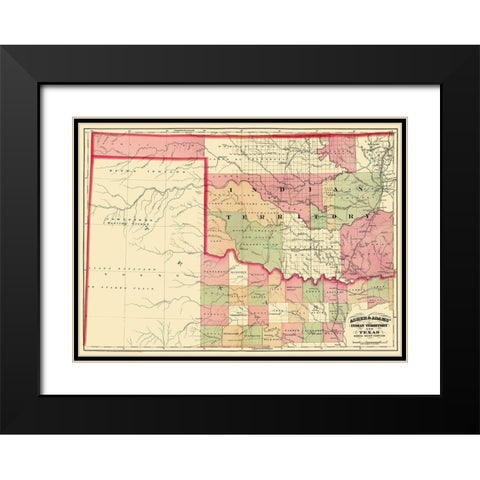 Indian Territory, North West Texas 1874 Black Modern Wood Framed Art Print with Double Matting by Asher