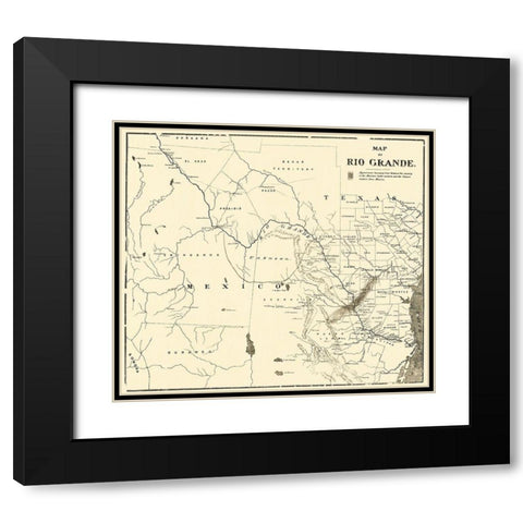 Rio Grande - 1878 Black Modern Wood Framed Art Print with Double Matting by Unknown