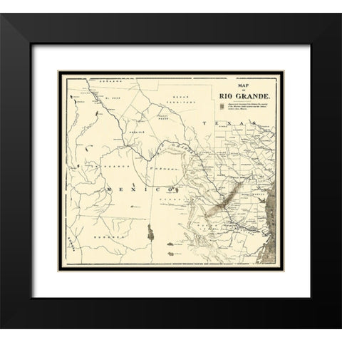 Rio Grande - 1878 Black Modern Wood Framed Art Print with Double Matting by Unknown
