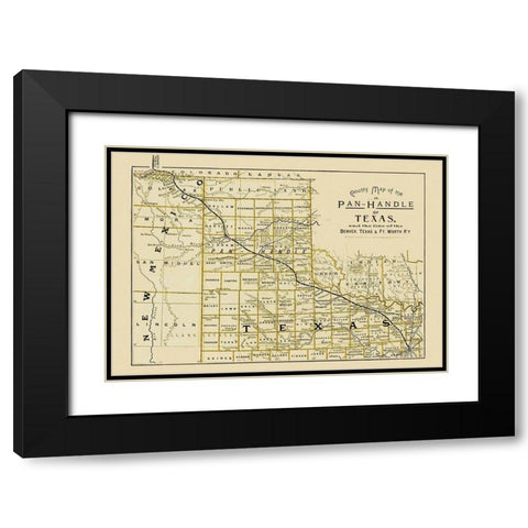 Denver, Texas and Ft Worth Railroad - Northrup Black Modern Wood Framed Art Print with Double Matting by Northrup