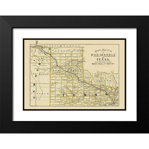 Denver, Texas and Ft Worth Railroad - Northrup Black Modern Wood Framed Art Print with Double Matting by Northrup