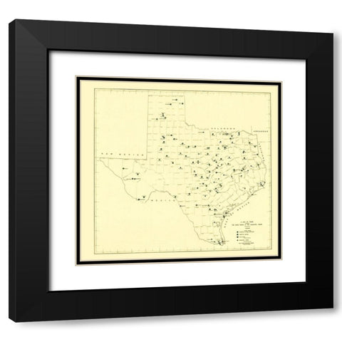 Texas State and Municipal Parks 1936 Black Modern Wood Framed Art Print with Double Matting by Texas Planning Board